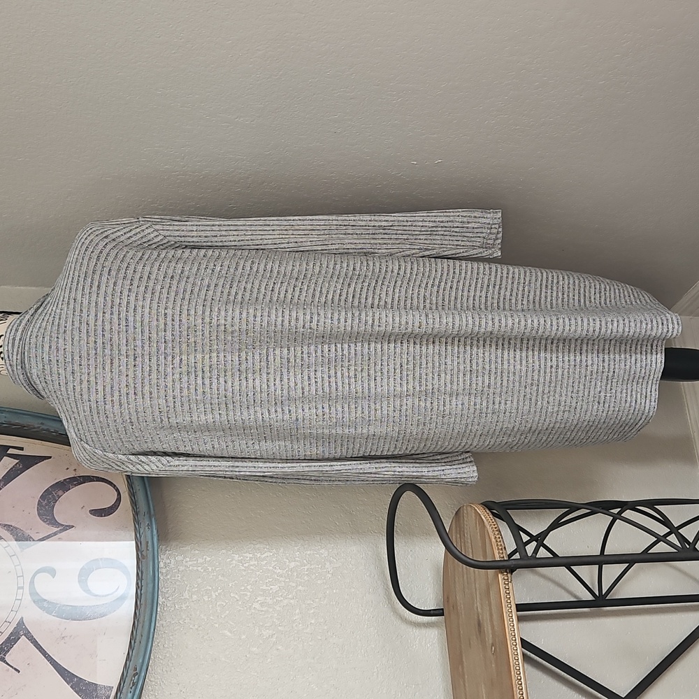 Banana Republic Gray Stripe Knit Open Front Cardigan - Picture 4 of 4